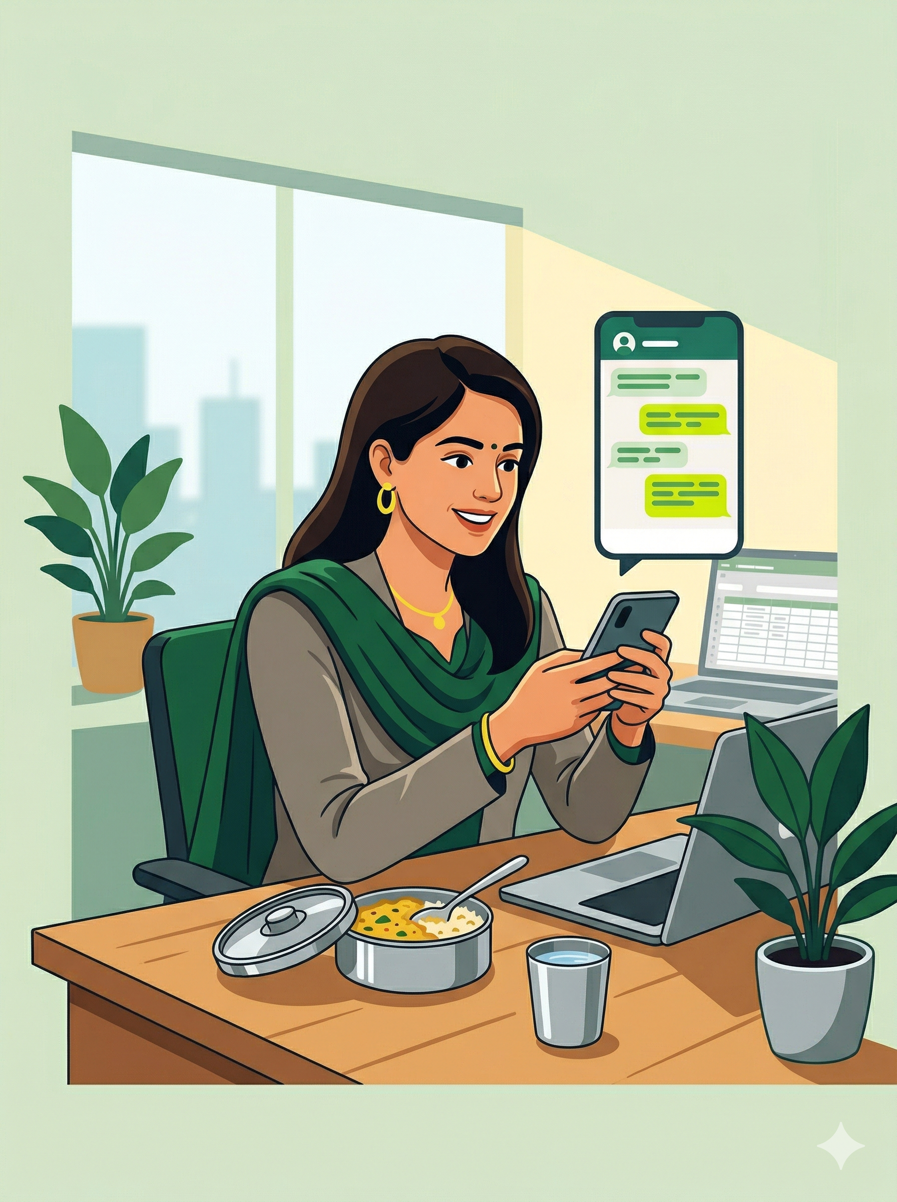 Dietitian coaching session or employee WhatsApp interaction